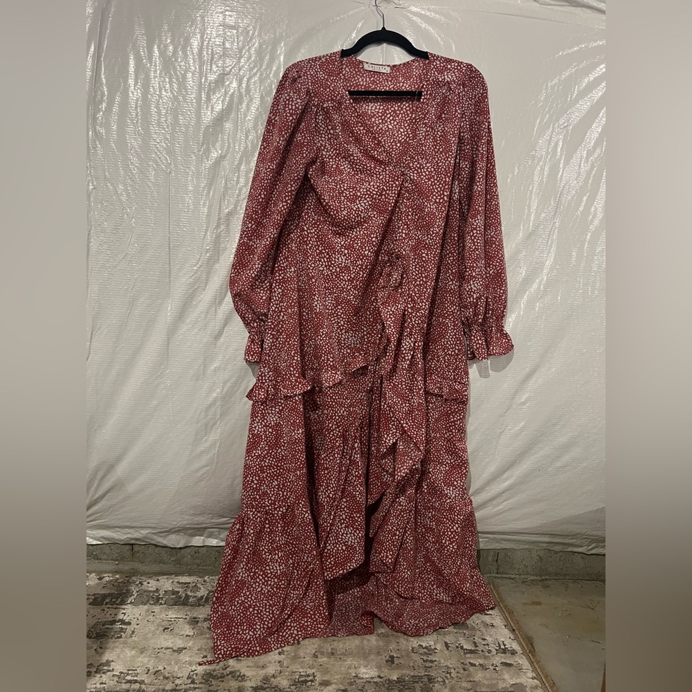 NEW Calista Red Spotted Wrap Dress Size Large